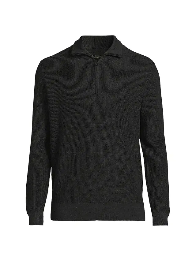rag & bone Men's Joel Wool-Blend Half-Zip Sweater - Charcoal