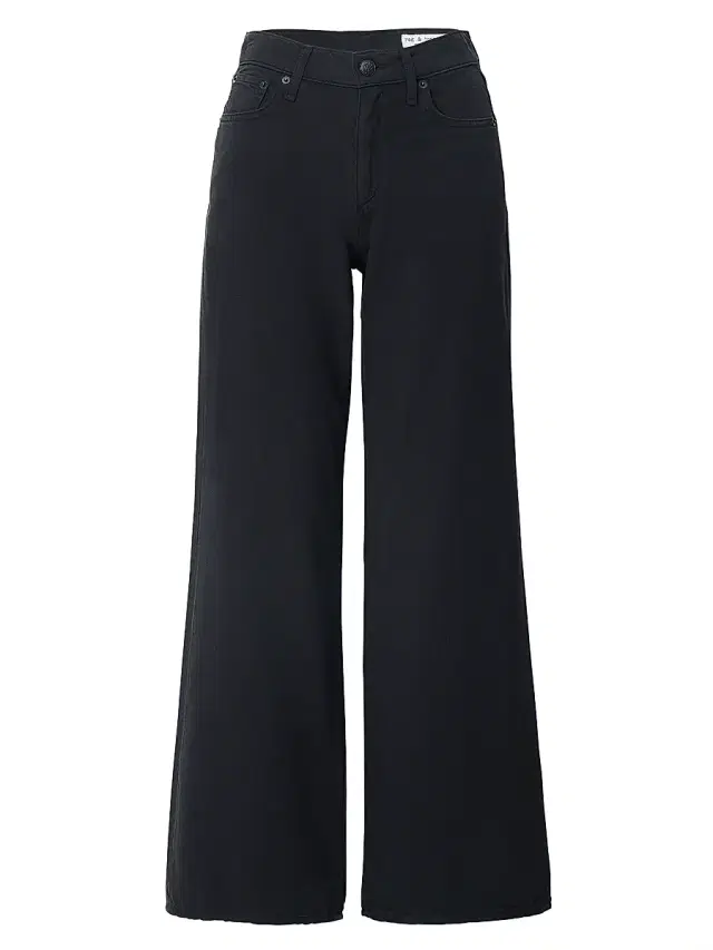 rag & bone Women's Featherweight Andi Full Wide Jeans - Black