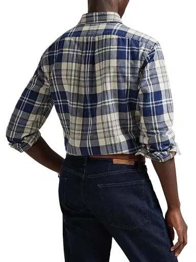 Polo Ralph Lauren Men's Plaid Brushed Cotton Oxford Shirt | Thumbnail 4 Polo Ralph Lauren Men's Plaid Brushed Cotton Oxford Shirt | Thumbnail 4