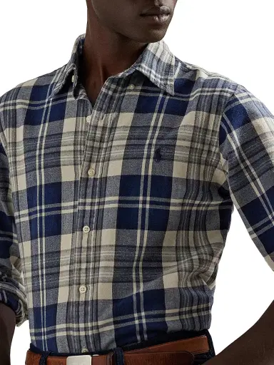 Polo Ralph Lauren Men's Plaid Brushed Cotton Oxford Shirt | Thumbnail 5 Polo Ralph Lauren Men's Plaid Brushed Cotton Oxford Shirt | Thumbnail 5