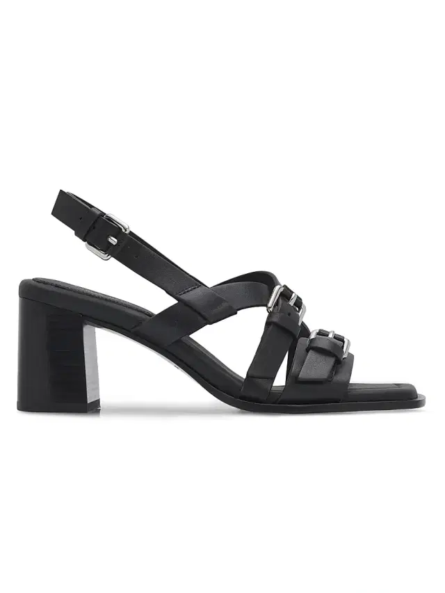 rag & bone Women's Harlow 65MM Buckle-Detail Leather Block-Heel Sandals - Black
