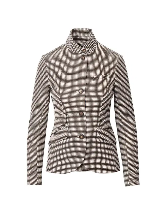 rag & bone Women's Slade Check Stretch-Cotton Blazer - Brown Gingham