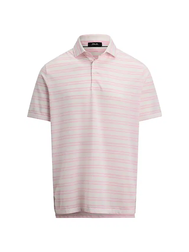 Polo Ralph Lauren Men's Tour Pique Striped Polo Shirt - Carmel Pink Ceramic White