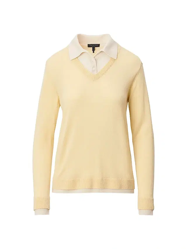 rag & bone Women's Anne Long-Sleeve Wool Polo Sweater - Butter