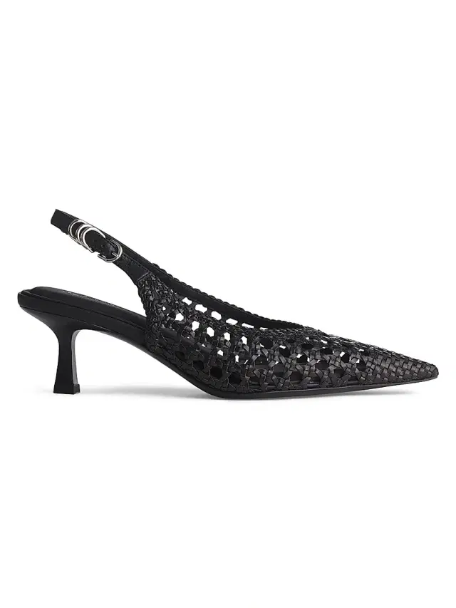 rag & bone Women's Brynn 55MM Leather Slingback Pumps - Black Woven