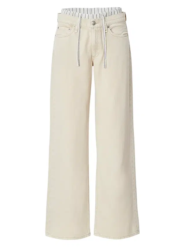 rag & bone Women's Cam Full Boxer Straight-Leg Pants - Sandstripe