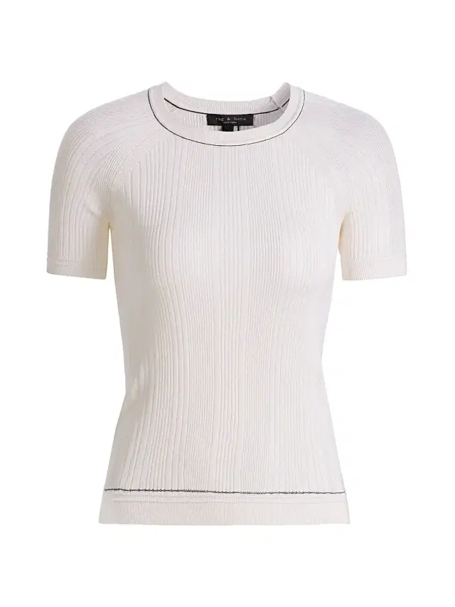 rag & bone Women's Teresa Rib-Knit Short-Sleeve Sweater -