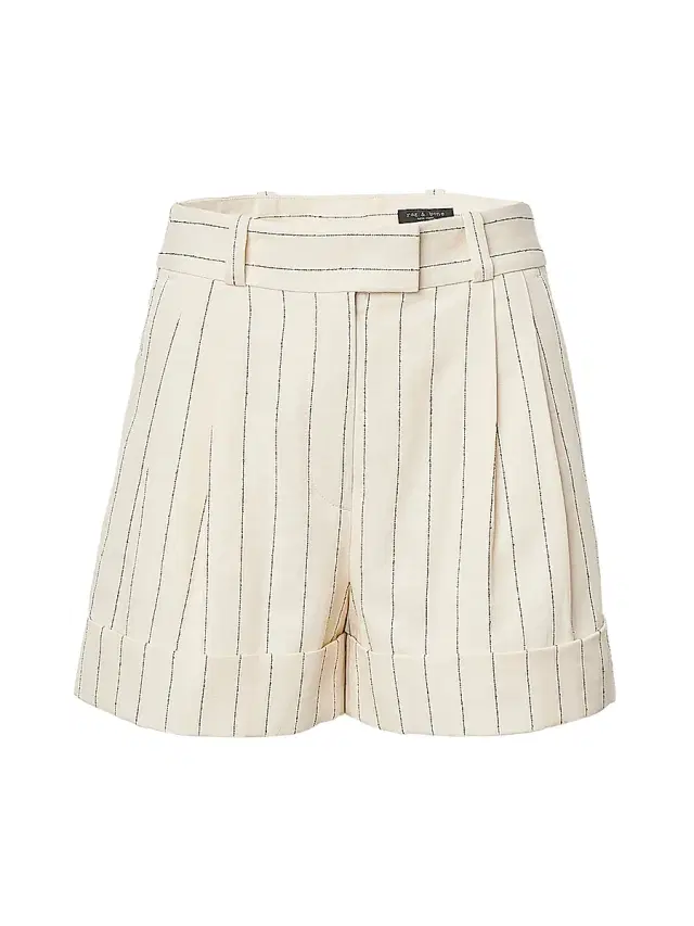 rag & bone Women's Neila Striped Shorts - White Stripe