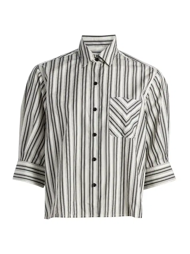 rag & bone Women's Lucia Striped Cotton Poplin Shirt - Charcoal Stripe