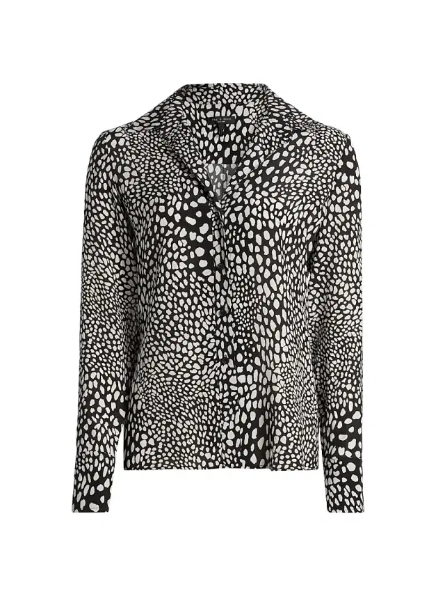 rag & bone Women's Sade Printed Blouse - Black Lp