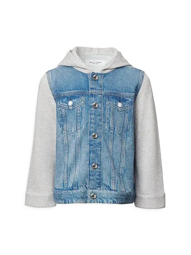 rag & bone Baby's, Little Kid's & Kid's Mini Miramar Terry Combo Hooded Trucker Jacket - Sport