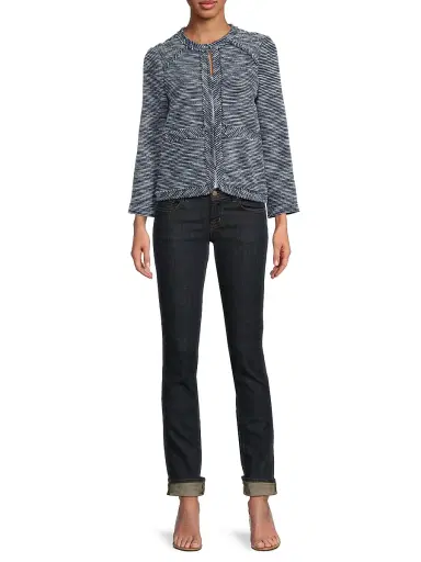 rag & bone Women's Clarice Striped Woven Jacket - Navy Multi | Thumbnail 2