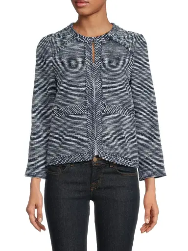 rag & bone Women's Clarice Striped Woven Jacket - Navy Multi | Thumbnail 3