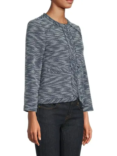 rag & bone Women's Clarice Striped Woven Jacket - Navy Multi | Thumbnail 4