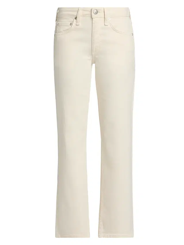 rag & bone Women's Harlow Low-Rise Ankle Straight Jeans - Ecru