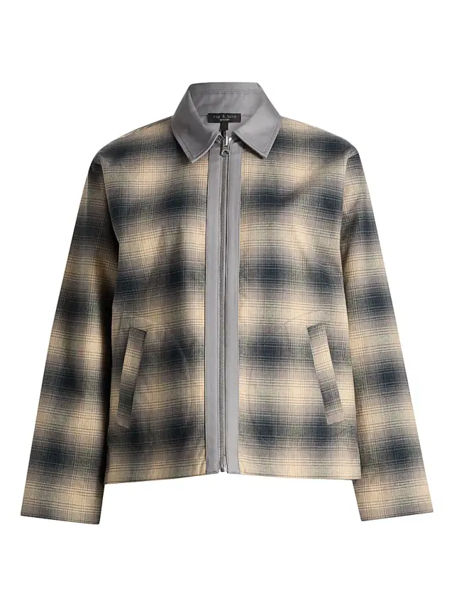 rag & bone Women's Carrie Reversible Cotton Jacket - Grey Plaid
