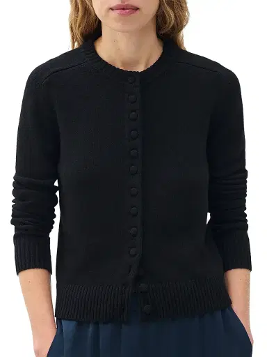 rag & bone Women's Wallace Wool-Cashmere Cardigan - Black | Thumbnail 3
