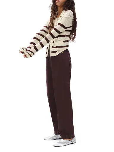rag & bone Women's Costi Striped Open-Knit Cardigan - Turtledove | Thumbnail 2