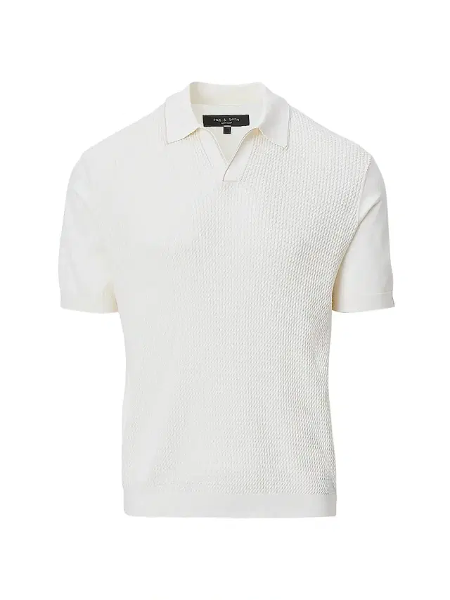rag & bone Men's Saxon Silk-Cotton Johnny Polo Shirt - Chalk