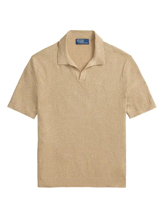 Polo Ralph Lauren Men's Knit Linen-Blend Polo Shirt - Classic Tan