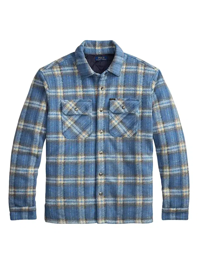 Polo Ralph Lauren Men's Plaid Felted Wool Shirt - Blue Plaid Multi