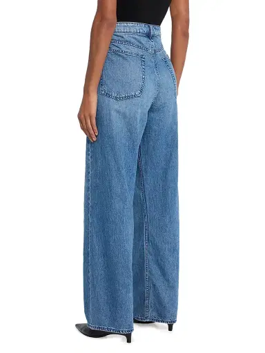 rag & bone Women's Featherweight Logan Wide-Leg Jeans - River | Thumbnail 4
