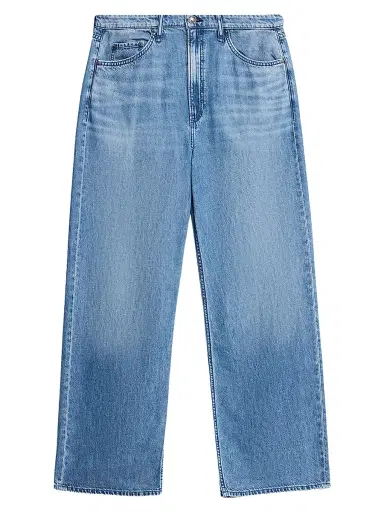 rag & bone Women's Featherweight Logan Wide-Leg Jeans - River | Thumbnail 1