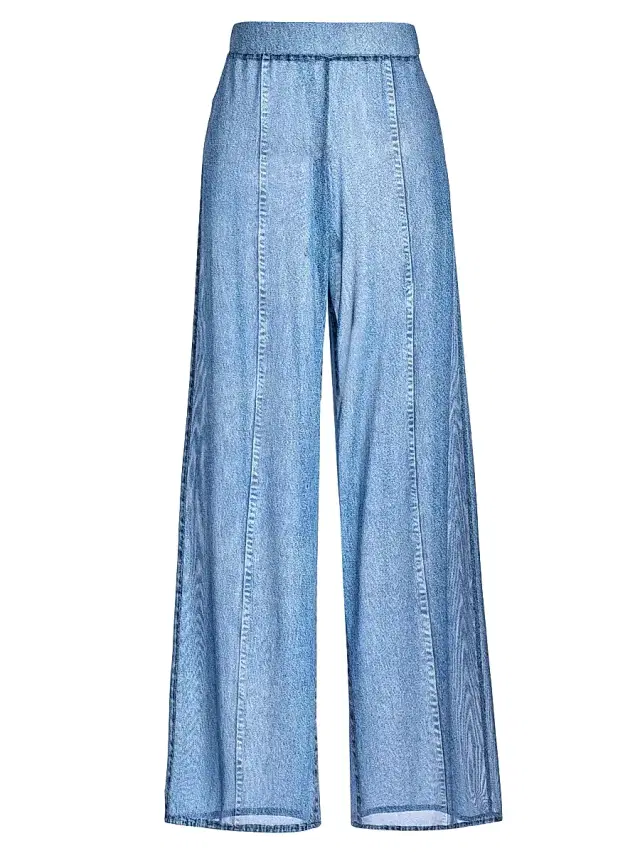 rag & bone Women's rb Miramar Mesh Wide Leg Pant - Minetta