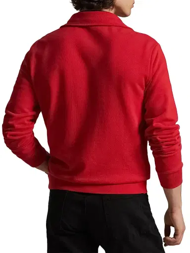 Polo Ralph Lauren Men's Loopback Terry Quarter-Zip Shirt - Red | Thumbnail 4