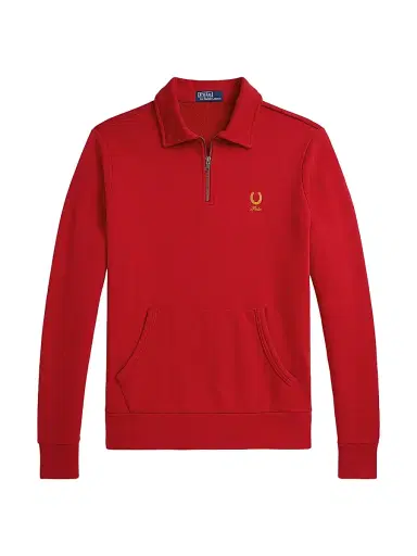 Polo Ralph Lauren Men's Loopback Terry Quarter-Zip Shirt - Red | Thumbnail 1