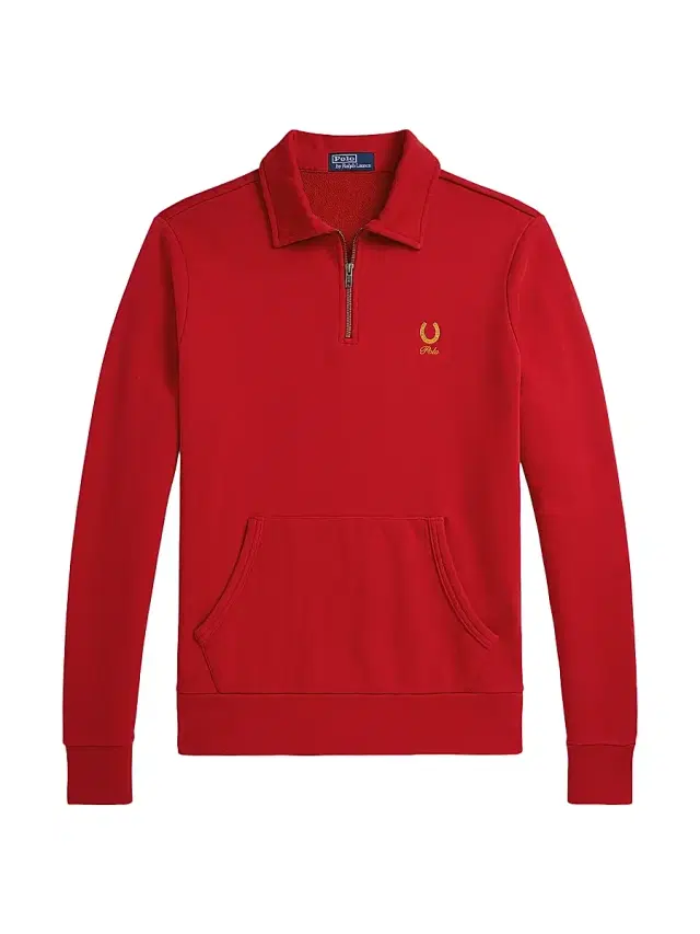 Polo Ralph Lauren Men's Loopback Terry Quarter-Zip Shirt - Red