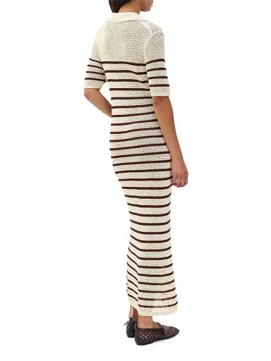 rag & bone Women's Costi Striped Cotton-Blend Knit Maxi Dress - | Thumbnail 4