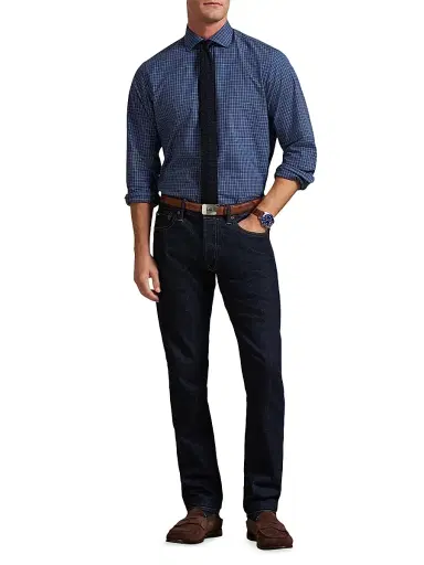 Polo Ralph Lauren Men's Grid Cotton Poplin Shirt - Navy Blue Multi - Size XXL | Thumbnail 2 Polo Ralph Lauren Men's Grid Cotton Poplin Shirt - Navy Blue Multi - Size XXL | Thumbnail 2