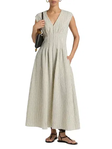 rag & bone Women's Ines Striped A-Line Maxi Dress - Cream Stripe | Thumbnail 2