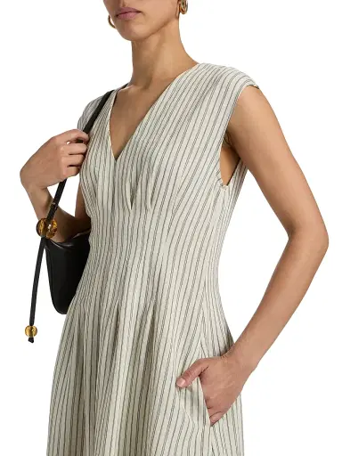 rag & bone Women's Ines Striped A-Line Maxi Dress - Cream Stripe | Thumbnail 6