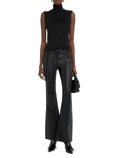 rag & bone Women's Flexi Dahlia Mid-Rise Coated Jeans - Black | Thumbnail 2