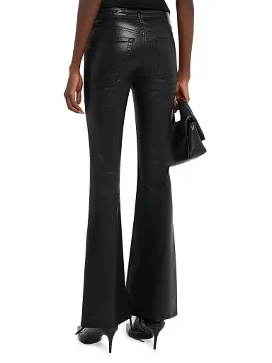 rag & bone Women's Flexi Dahlia Mid-Rise Coated Jeans - Black | Thumbnail 4