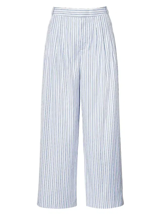 rag & bone Women's Chappell Striped Cotton Poplin Pants - Baby Blue Stripe