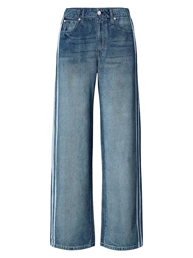 rag & bone Women's rb Miramar Terry Track Pants - Carnation Stripe