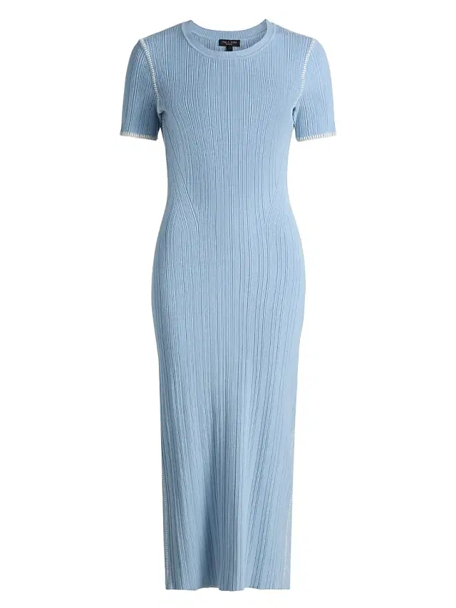 rag & bone Women's Harper Rib-Knit Midi-Dress - Sky