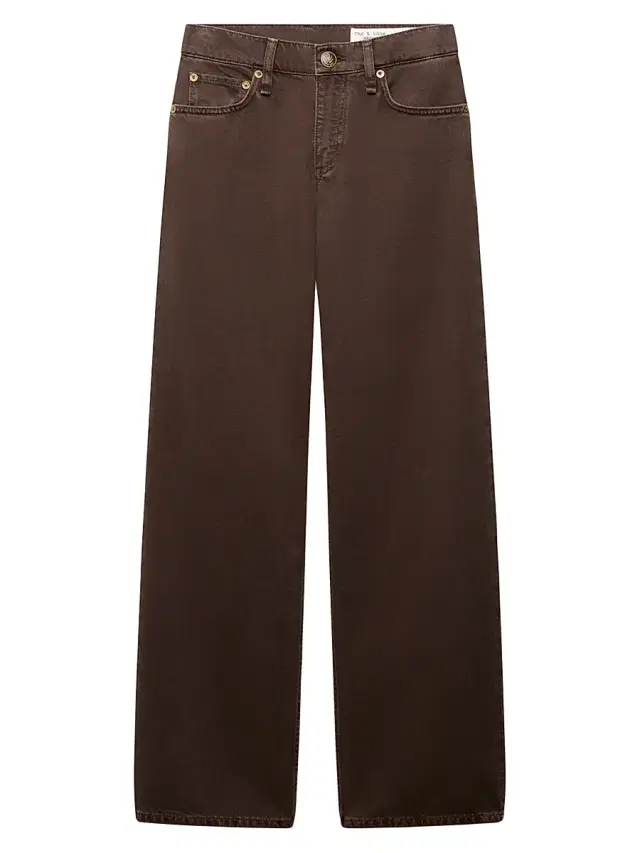rag & bone Women's Saige Cotton Straight-Leg Jeans - Dark Brown