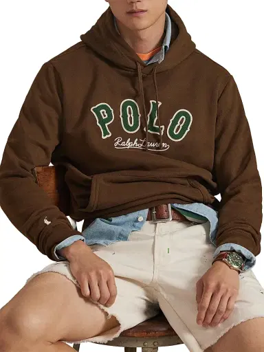 Polo Ralph Lauren Men's RL Fleece Terry Logo Hoodie - York Brown | Thumbnail 5 Polo Ralph Lauren Men's RL Fleece Terry Logo Hoodie - York Brown | Thumbnail 5