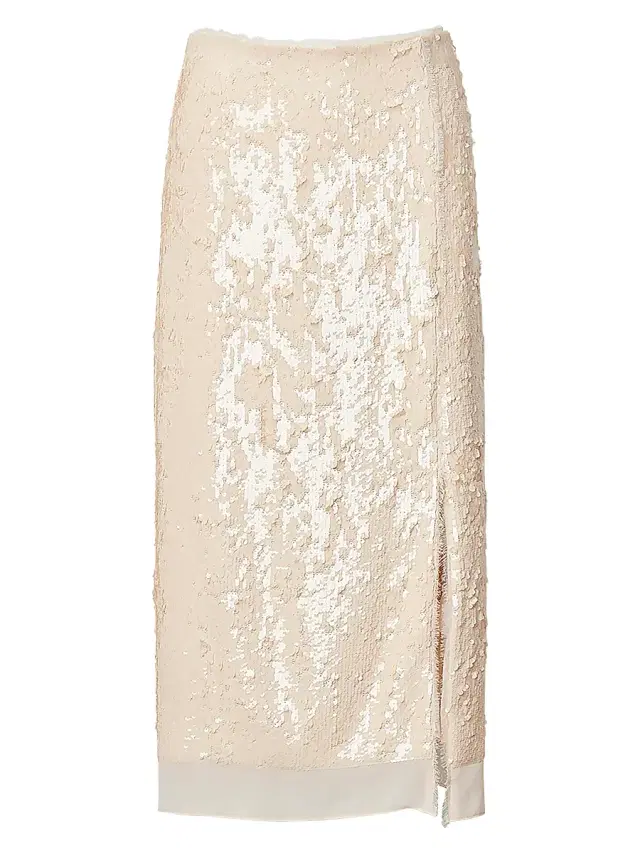 rag & bone Women's Kali Sequined Midi-Skirt - Soft Pink