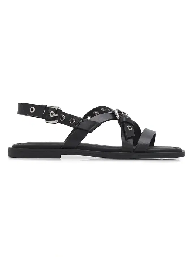 rag & bone Women's Harlow Grommet Leather Sandals - Black
