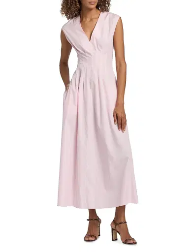 rag & bone Women's Ines Cotton Poplin A-Line Maxi Dress - Peony | Thumbnail 3
