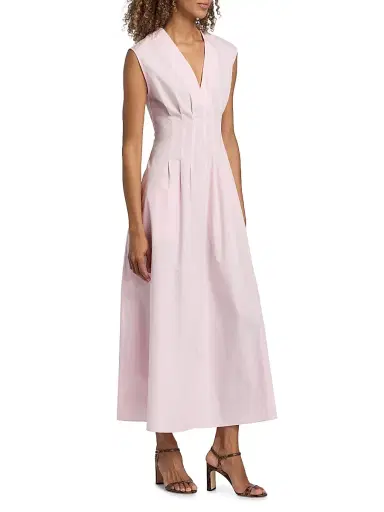 rag & bone Women's Ines Cotton Poplin A-Line Maxi Dress - Peony | Thumbnail 4