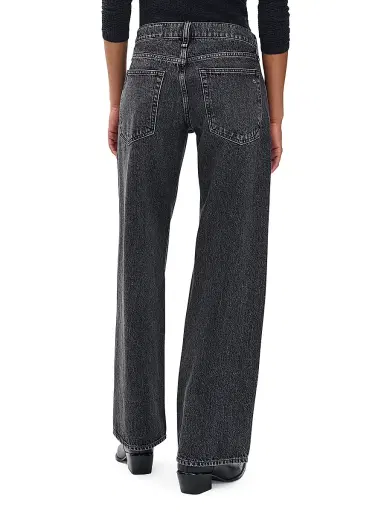 rag & bone Women's The Saige Low-Rise Jeans - Charcoal | Thumbnail 4