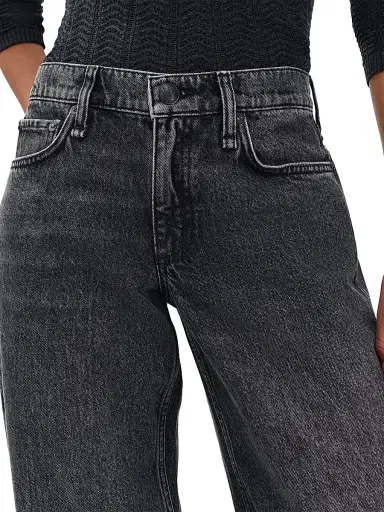 rag & bone Women's The Saige Low-Rise Jeans - Charcoal | Thumbnail 6
