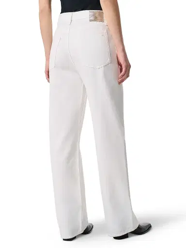 rag & bone Women's Featherweight Logan Wide-Leg Jeans - Optic White | Thumbnail 4