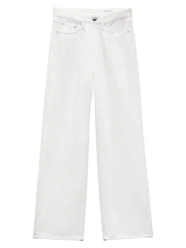 rag & bone Women's Featherweight Logan Wide-Leg Jeans - Optic White | Thumbnail 1